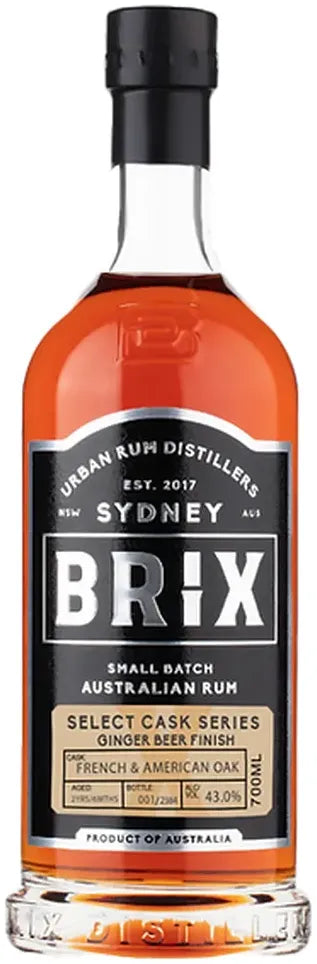 Buy Brix Distillers Select Cask Ginger Beer Finish Australian Rum 700ml Online at Bottle Stop