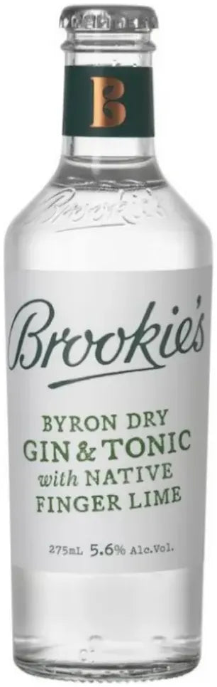 Buy Brookies Dry Gin & Tonic With Native Finger Lime 275ml Online at Bottle Stop