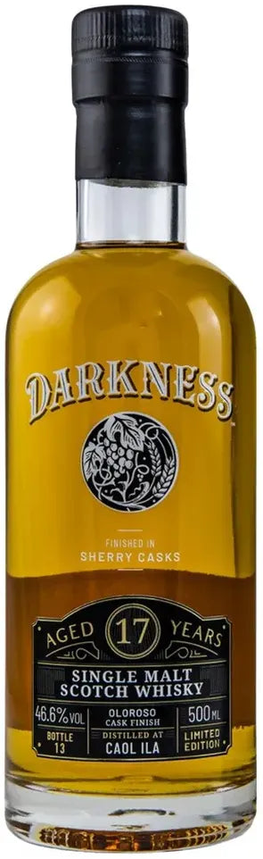 Buy Darkness 17 Year Old Caol Ila Oloroso Finish Peated Single Malt Whisky 500ml Online at Bottle Stop