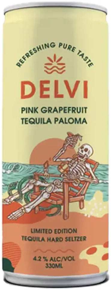 Buy Delvi Pink Grapefruit Tequila Paloma Seltzer 330ml Online at Bottle Stop