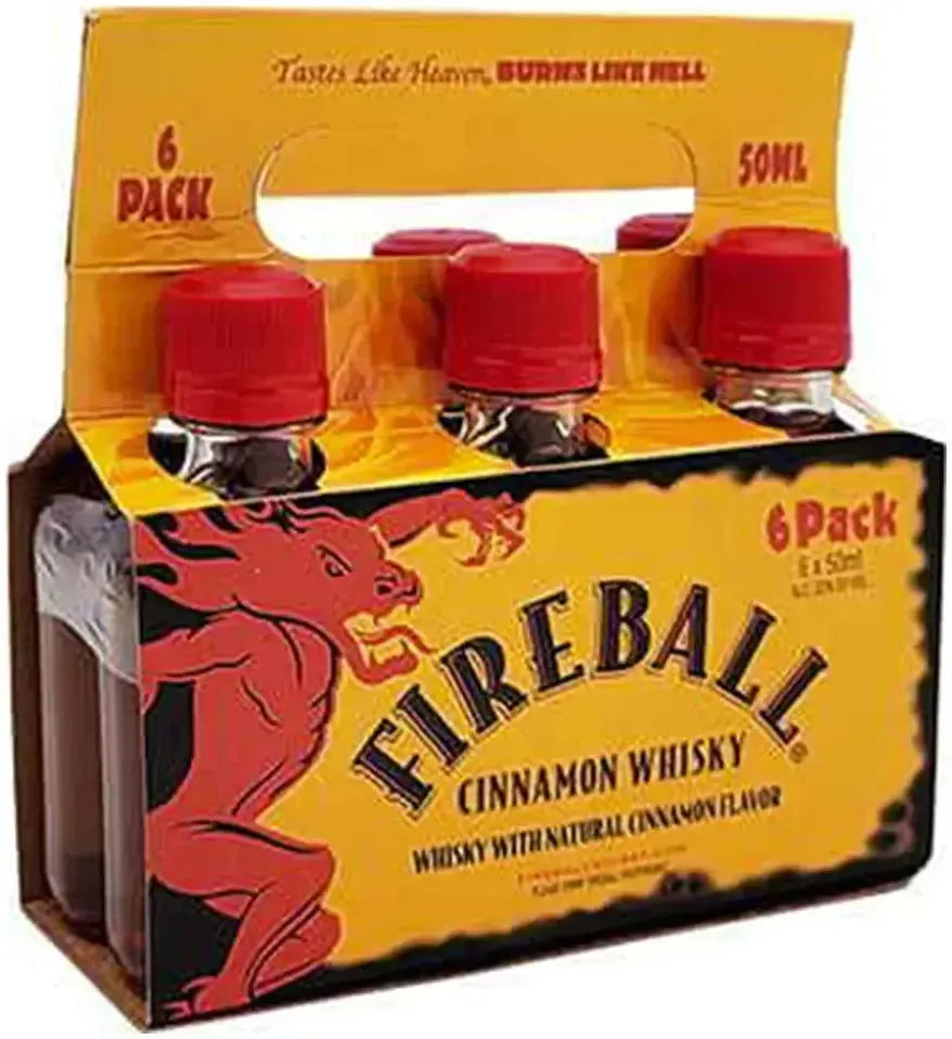 Buy Fireball Cinnamon Whisky Mini 6 Pack Carrier Case 50ml Online at Bottle Stop