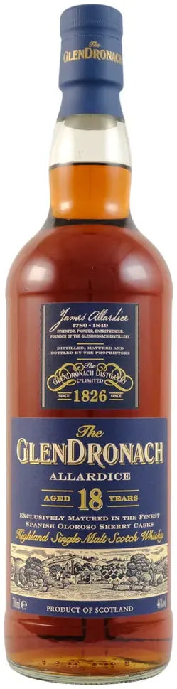 Buy Glendronach 18 Year Old Allardice Pedro Ximenez & Oloroso Single Malt Whisky 700ml Online at Bottle Stop