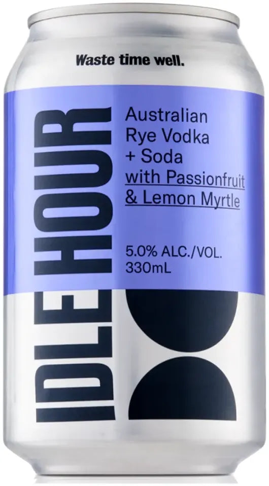 Buy Idle Hour Vodka Soda with Passionfruit & Lemon Myrtle 330ml Online at Bottle Stop