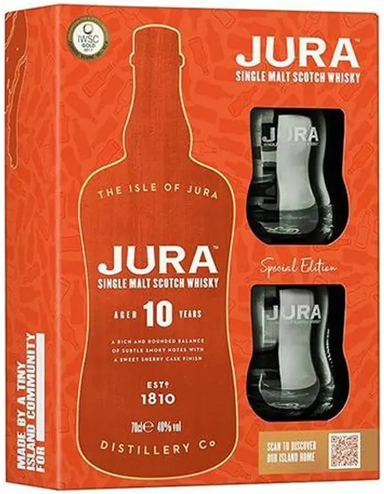 Buy Isle Of Jura 10yo Glass Gift Pack 700ml Online at Bottle Stop