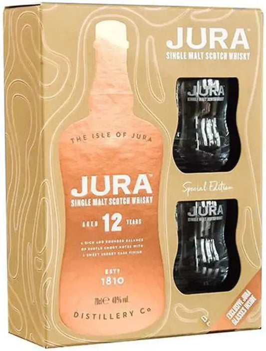 Buy Isle Of Jura 12yo Glass Gift Pack Scotch Whisky 700ml Online at Bottle Stop