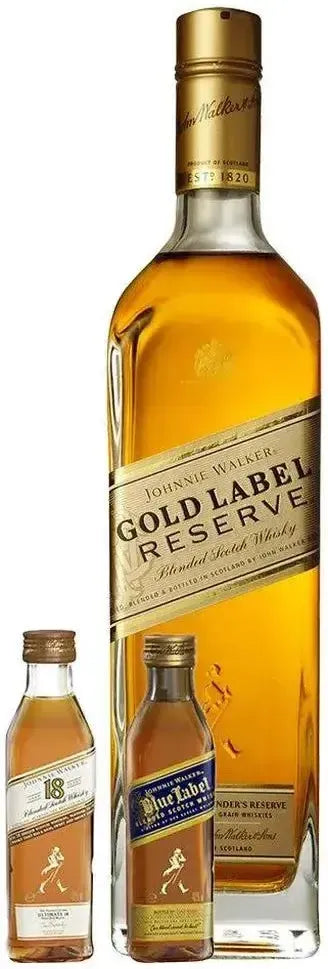Buy Johnnie Walker Gold Label Scotch Whisky Gift Pack 700ml & 2 Minis Online at Bottle Stop