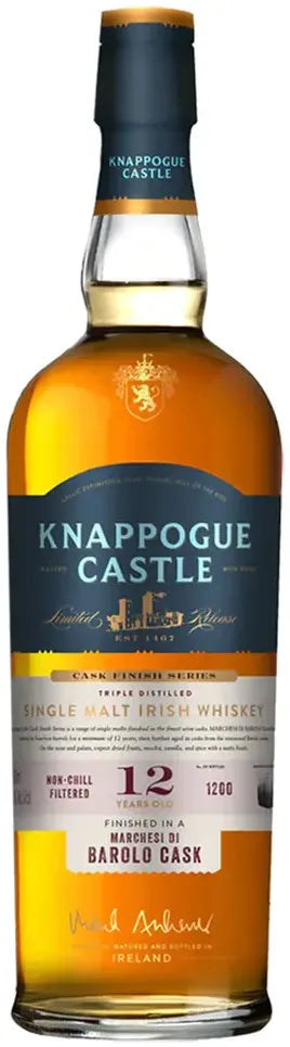 Buy Knappogue Castle 12 Year Old Barolo Cask Irish Whiskey 700ml Online at Bottle Stop