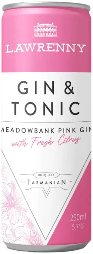 Buy Lawrenny Meadowbank Pink Gin & Tonic 250ml Online at Bottle Stop