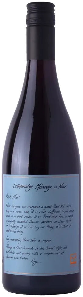 Buy Lethbridge Menage à Noir Pinot Noir 2023 750ml Online at Bottle Stop