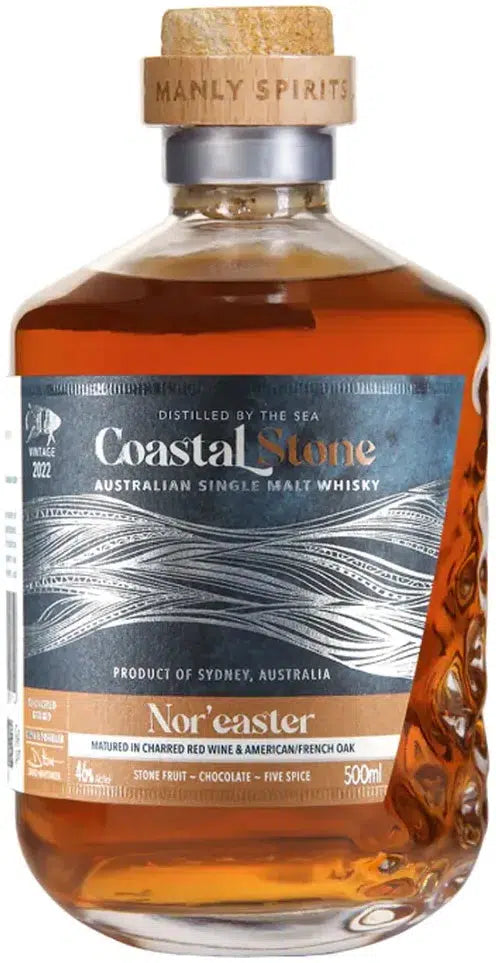 Buy Manly Spirits Co Distillery Coastal Stone Nor'Easter Single Malt 500ml Online at Bottle Stop
