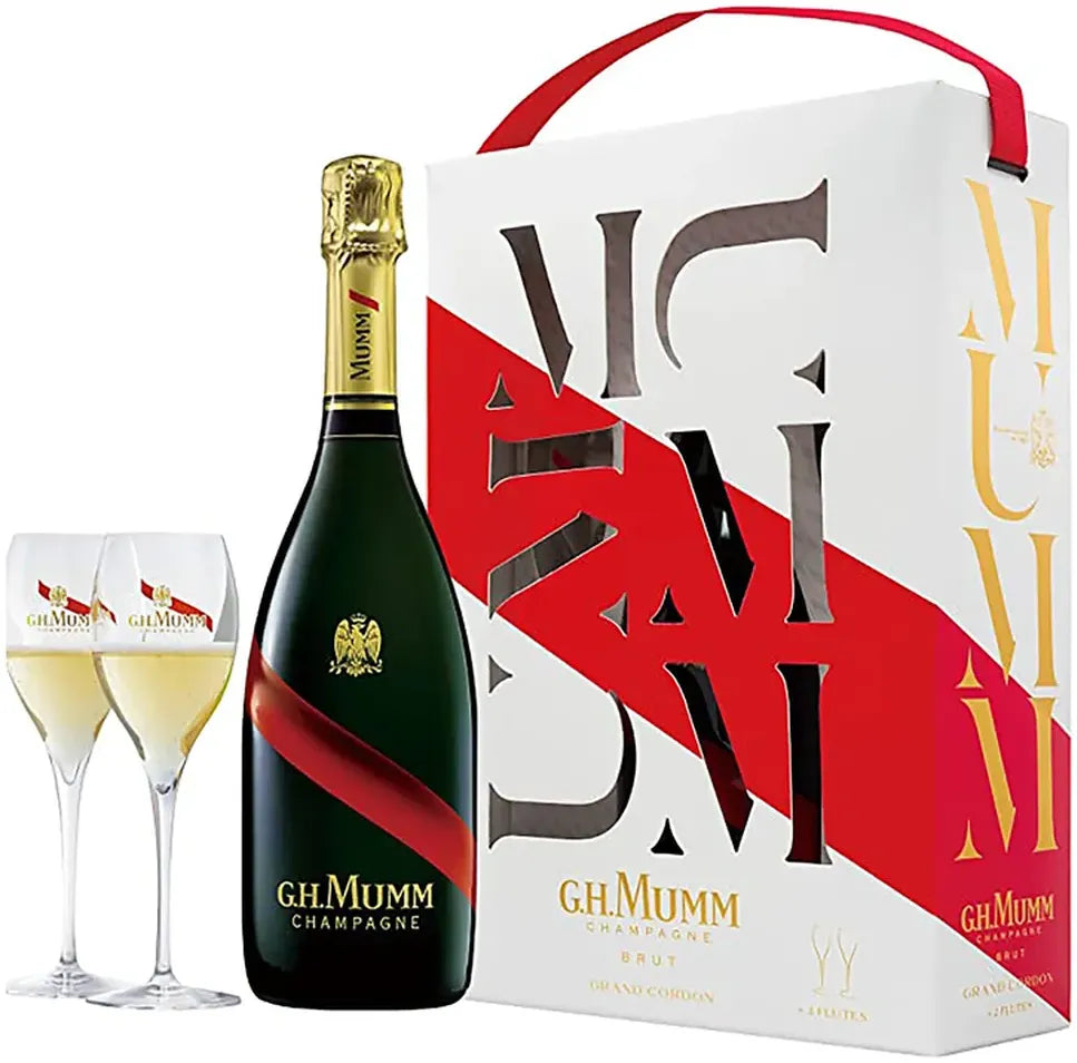 Buy Mumm Grand Cordon NV 2 Flute Gift Pack 750ml Online at Bottle Stop