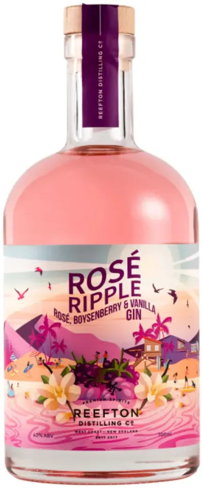 Buy Reefton Distilling Flavour Gallery Rose Ripple Gin 700ml Online at Bottle Stop