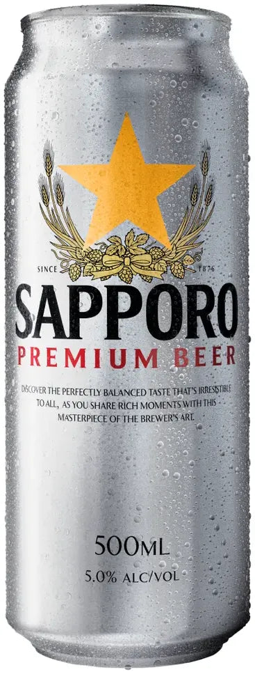 Buy Sapporo Premium Beer Cans 500ml Online at Bottle Stop