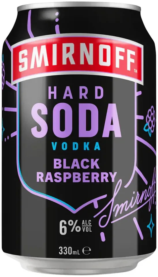 Buy Smirnoff Hard Soda Black Raspberry 330ml Online at Bottle Stop