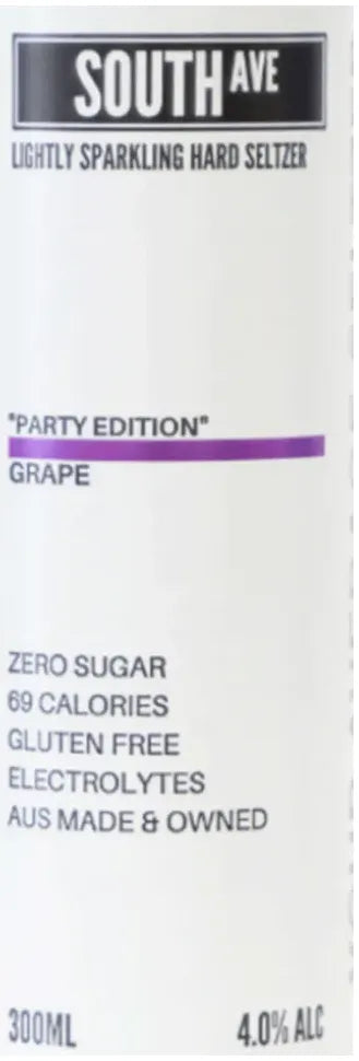 Buy South Ave Seltzer Party Edition Grape 300ml Online at Bottle Stop