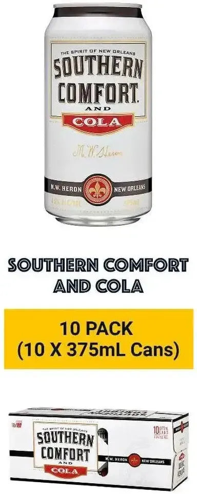 Buy Southern Comfort & Cola 10 Pack Cans 375ml Online at Bottle Stop