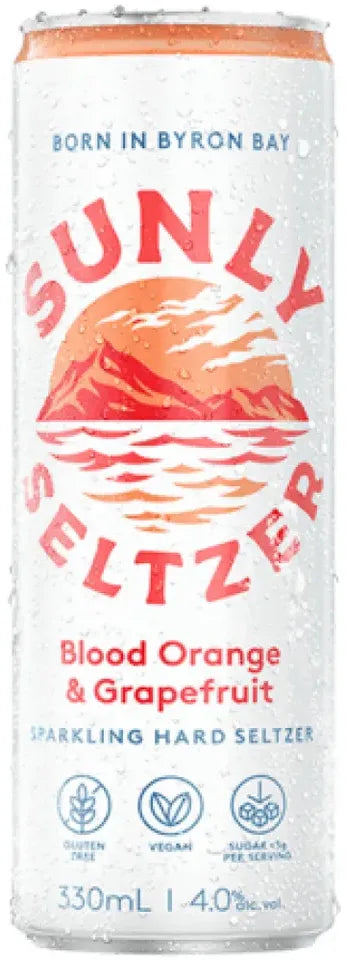 Buy Sunly Seltzer Blood Orange & Grapefruit Seltzer 330ml Online at Bottle Stop