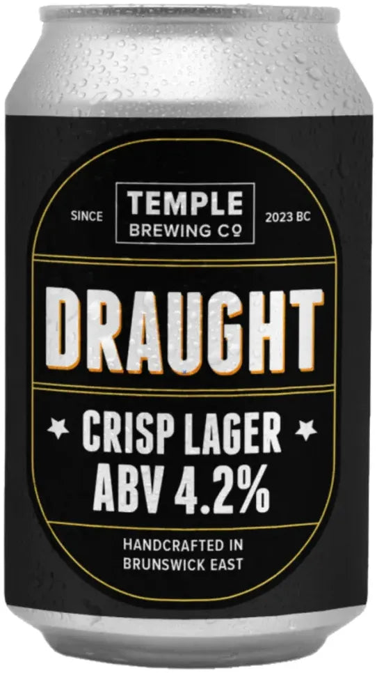 Buy Temple Brewing Draught Crisp Lager 355ml Online at Bottle Stop
