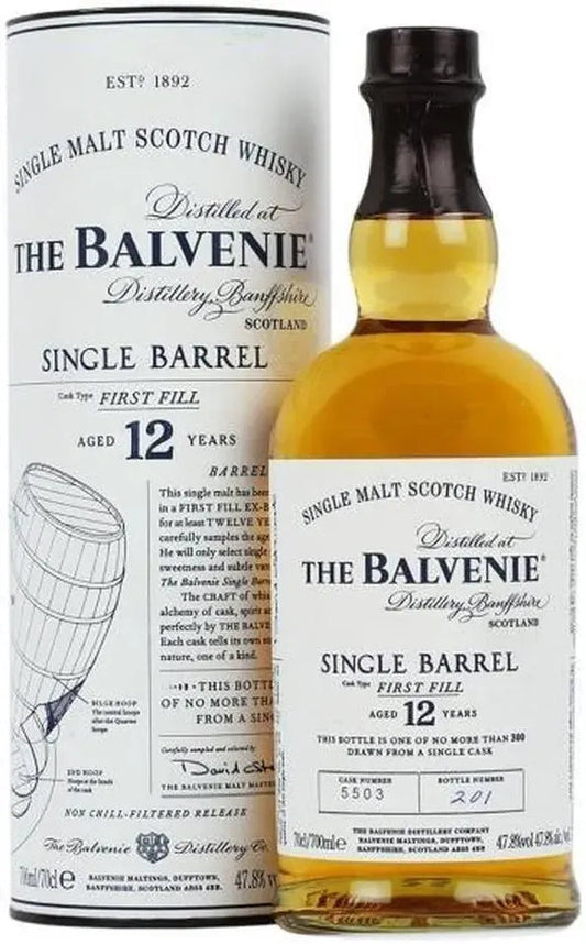 Buy The Balvenie 12 Year Old Single Barrel First Fill 700ml Online at Bottle Stop