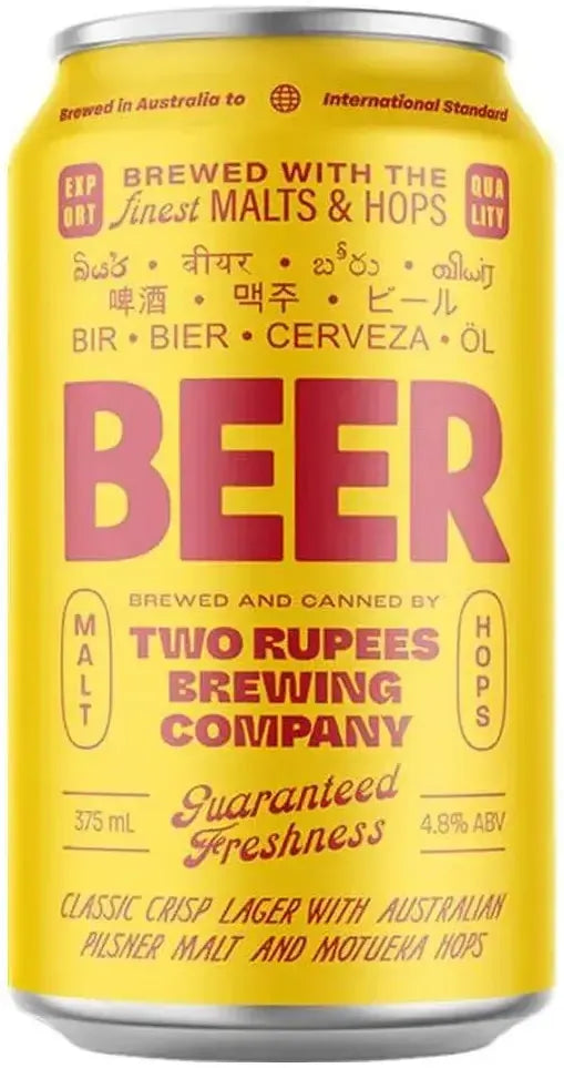 Buy Two Rupees Beer Lager 375ml Online at Bottle Stop
