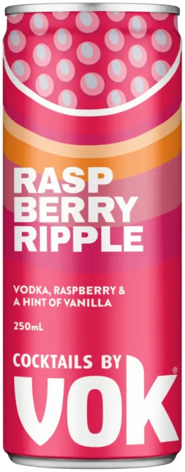 Butter Ripple Booze Buy Vok Cocktail In Can Raspberry Ripple 250ml Online at Bottle Stop