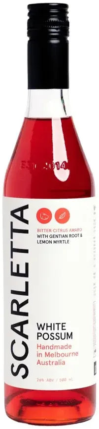 Buy White Possum Scarletta Bitter Citrus Amaro 500ml Online at Bottle Stop