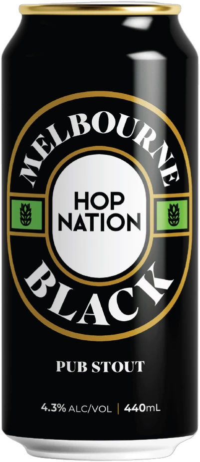 Hop Nation Brewing Co. Melbourne Black Nitro Pub Stout 4.3% 16 Pack Cans 440ml