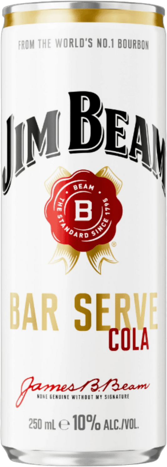 Jim Beam White Bar Serve 10% 24 Pack Cans 250ml