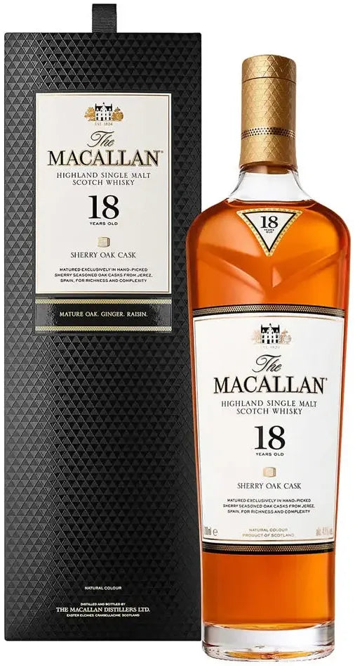 The Macallan 18 Year Old Sherry Oak Single Malt Scotch Whisky 700ml