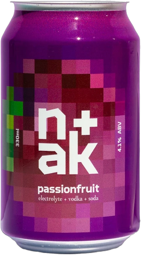 Nak Drinks Passionfruit Vodka Soda 4.1% 24 Pack Cans 330ml