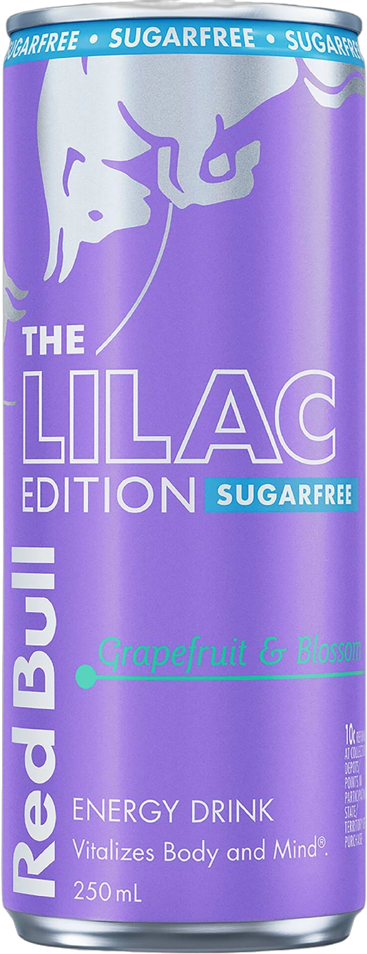 Red Bull Energy Drink Sugar Free Lilac 12 Pack Cans 250ml
