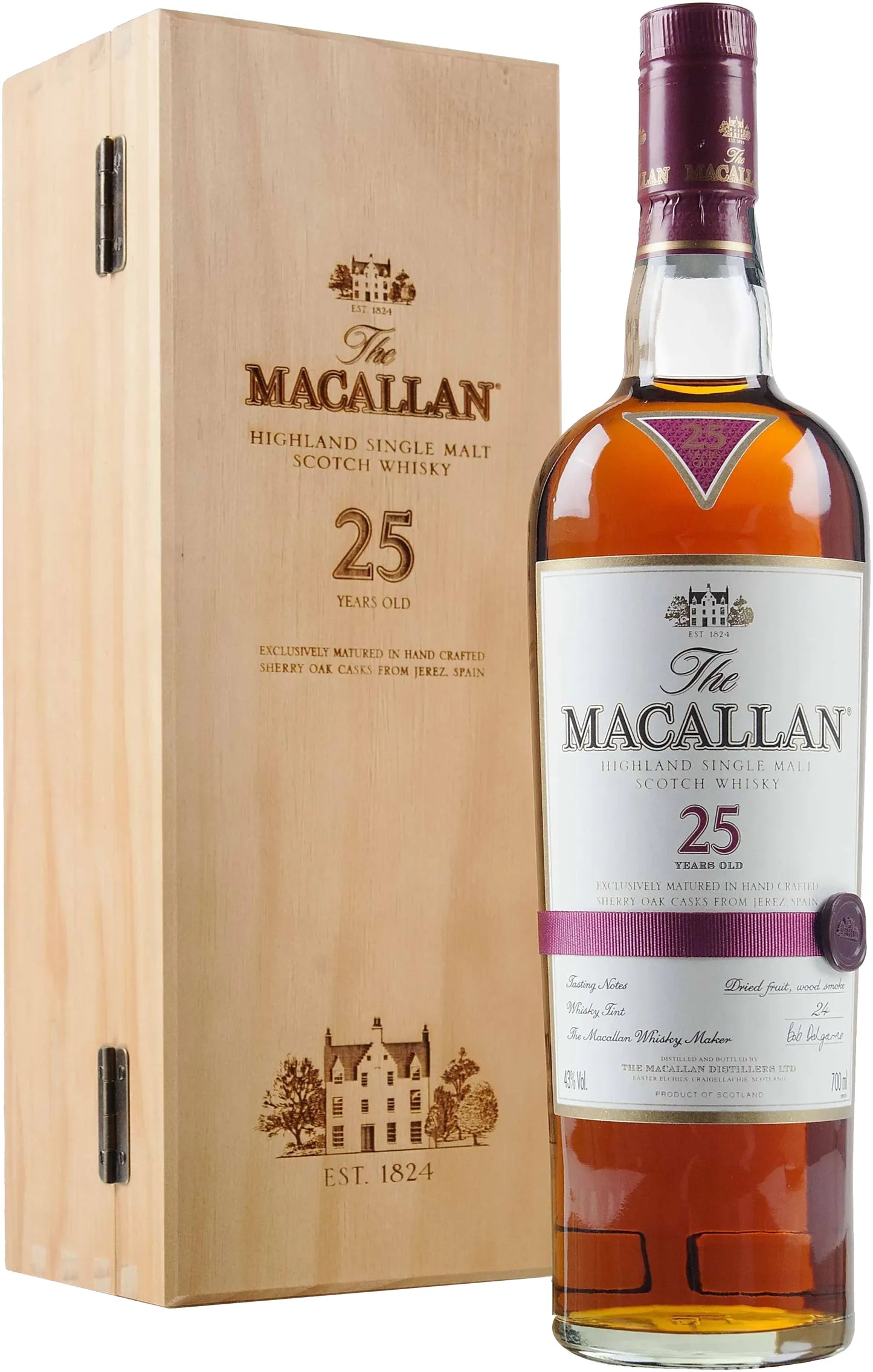 Buy The Macallan 25 Year Old Sherry Oak Single Malt Scotch Whisky 700ml Online at Bottle Stop