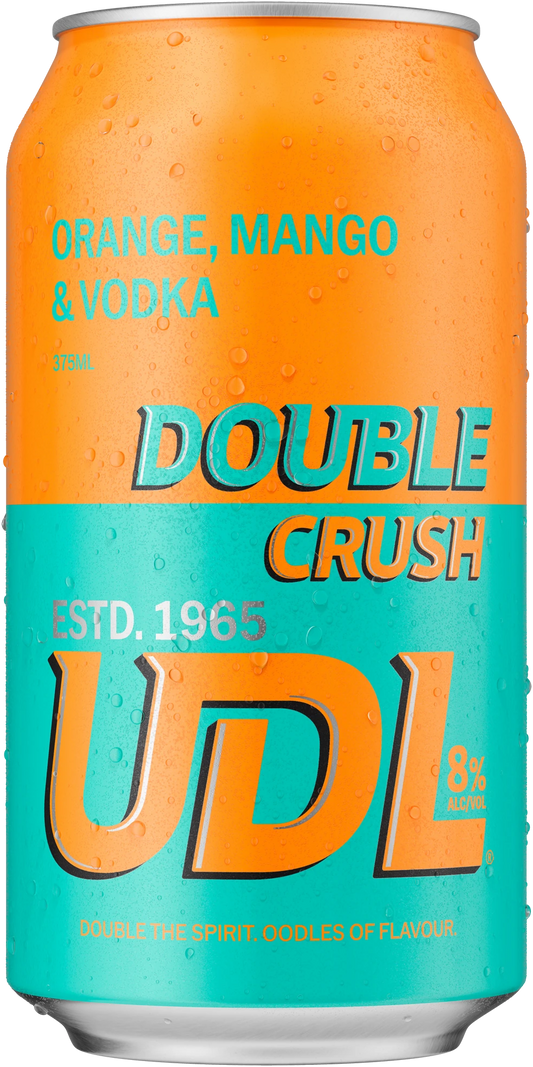 UDL Double Crush Orange & Mango 8% 24 Pack Cans 375ml