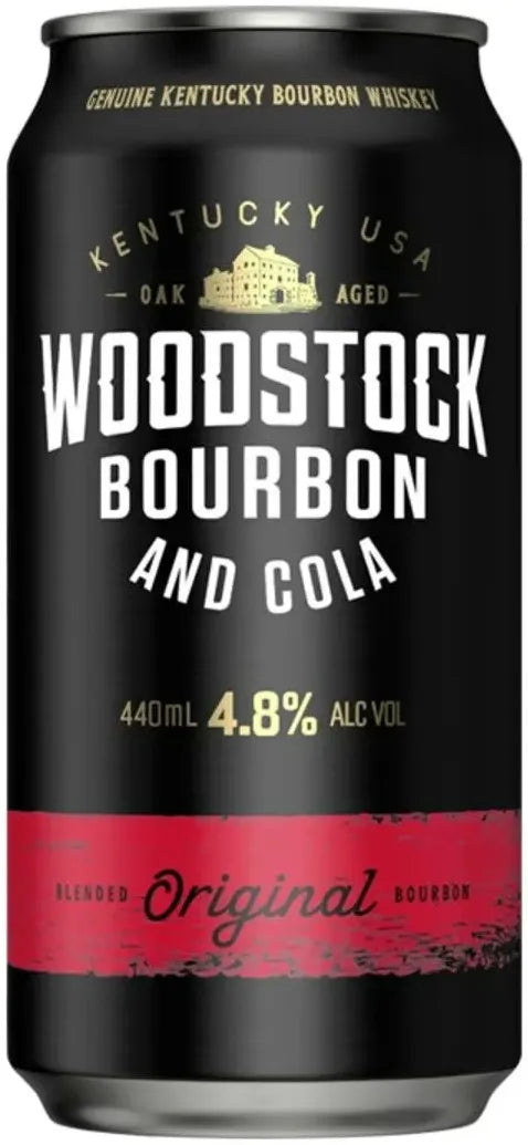 Buy Woodstock Bourbon & Cola 4.8% 30 Pack Cans 375ml Online at Bottle Stop